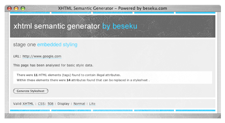 Screenshot: Semantic HTML Generator