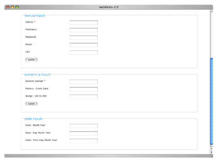 Screenshot: Webforms 2.0 Implementation